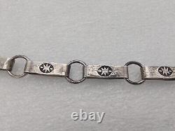 30 Vintage Navajo Pueblo Handmade Sterl Silver Link Chain Necklace Stamped 72g