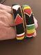 A Pair Vintage Navajo Indian Colorful Seed Beadwork Native Beaded Cuff Bracelets