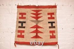 Antique Navajo Rug Native American Indian Weaving Vintage 23x24 Textile
