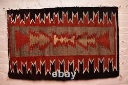 Antique Navajo Rug Native American Indian Weaving Vintage 44x28 Textile