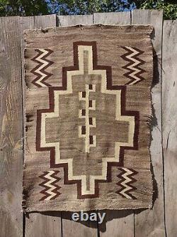 Antique Navajo Rug Shoulder Blanket Native American Indian Pictorial Weaving