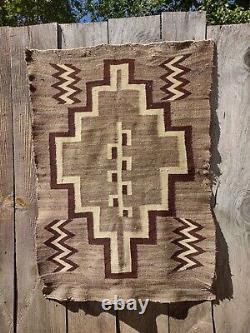 Antique Navajo Rug Shoulder Blanket Native American Indian Pictorial Weaving
