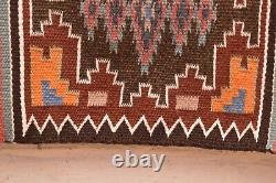 Antique Navajo Rug Textile Native American Indian 17x12 Weaving Vintage Small