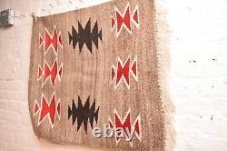 Antique Navajo Rug Textile Native American Indian 33x28 Weaving Vintage