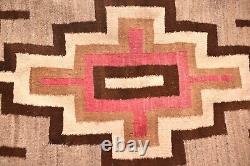 Antique Navajo Rug Textile Native American Indian 61x37 LARGE Vintage Weaving