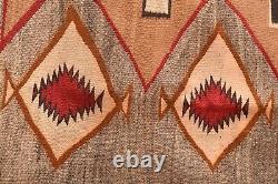 Antique Navajo Rug Textile Native American Indian 62x37 LARGE Vintage Weaving