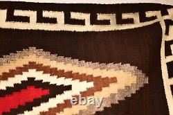 Antique Navajo Rug Textile Native American Indian LARGE 63x42 Weaving Vintage