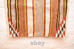 Antique Navajo Rug native American Indian Striped Saddle Blanket 31x30 Vintage