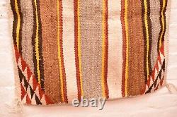 Antique Navajo Rug native American Indian Striped Saddle Blanket 31x30 Vintage