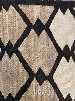 Antique Old Vintage American Navajo Indian Geometric Waterbug Blanket Rug 30s