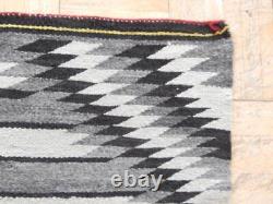 Antique / Vintage Navajo Indian Rug / Single Saddle Blanket Nice Gray Colors