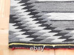 Antique / Vintage Navajo Indian Rug / Single Saddle Blanket Nice Gray Colors
