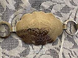 Gorgeous Vintage Navajo Indian Silver Concho Link Belt 35 Long