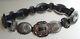 Great Vintage Navajo Indian Leather Belt With Stamped Repousse Silver Conchos