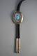 Large Vintage Navajo Indian Sterling Silver Bolo Tie Turquoise W. Sunrays 46