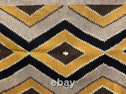 Navajo Rug Native American Indian Eye Dazzler 48x33 Textile Weaving VTG