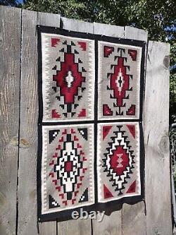 Navajo Rug Vintage Native American Indian Blanket Klagetoh Four In One Weaving