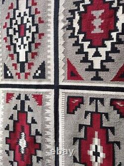 Navajo Rug Vintage Native American Indian Blanket Klagetoh Four In One Weaving