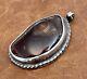Old Pawn Indian Native American Navajo Natural Fire Agate Stone Sterling Pendant