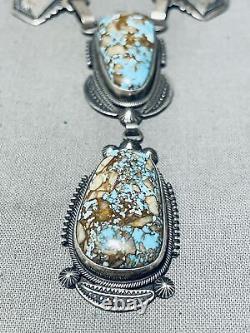 One Of The Coolest Vintage Navajo Turquoise Sterling Silver Necklace