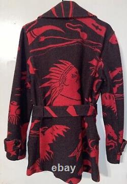 Polo Ralph Lauren Aztec Southwestern Navajo Indian Chief Coat Peacoat VTG Wool S
