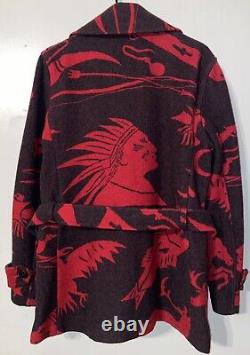 Polo Ralph Lauren Aztec Southwestern Navajo Indian Chief Coat Peacoat VTG Wool S