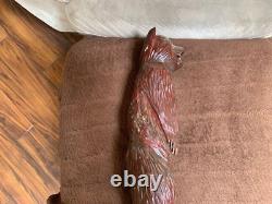 Rare Vintage Indian Navajo Hand Carved Wooden Brown Bear Sculpture Southwest