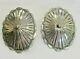 Signed Vintage Native America Indian Navajo Sterling Silver Concho Earrings