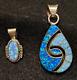 Sterling Silver, Opal, Vintage Navajo, Pendants (2), Signed