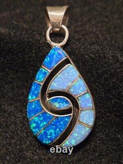 Sterling Silver, Opal, Vintage Navajo, Pendants (2), signed