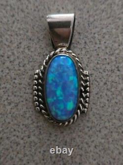 Sterling Silver, Opal, Vintage Navajo, Pendants (2), signed