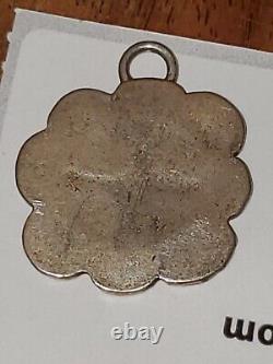VINTAGE ANTIQUE NAVAJO INDIAN SILVER CROSS SHAPE WATCH FOB or PENDANT