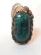 Vintage Navajo Indian Sterling Silver Lrg Stone Turquoise Ring Sz 6 3/4 A+gift