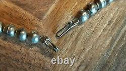 VINTAGE Navajo Indian Squash Blossom Necklace Turquoise Sterling Silver 25 170g