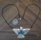 Vintage Navajo Thunderbird Bird Necklace Sterling Silver Royston Turquoise 21