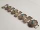 Vtg Native American Sterling Turquoise Concho Stamped Details Bracelet 8 1/4