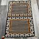 Vtg Two Grey Hills 50s/60s Black Brown Navajo Textile Woven Knit Indian Rug