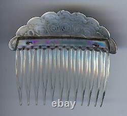 Vintage 1940s Navajo Indian Silver Hair Comb Ornament