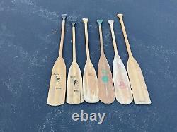 Vintage 6 Different Wooden Canoe Paddle Navajo Indian Head Renegade Boat Oar