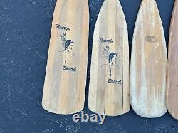 Vintage 6 Different Wooden Canoe Paddle Navajo Indian Head Renegade Boat Oar