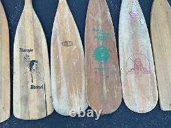 Vintage 6 Different Wooden Canoe Paddle Navajo Indian Head Renegade Boat Oar