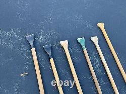 Vintage 6 Different Wooden Canoe Paddle Navajo Indian Head Renegade Boat Oar