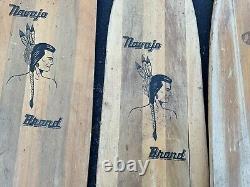 Vintage 6 Different Wooden Canoe Paddle Navajo Indian Head Renegade Boat Oar