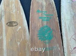 Vintage 6 Different Wooden Canoe Paddle Navajo Indian Head Renegade Boat Oar