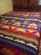 Vintage Beacon Wool Blanket American Indian With Yarn Fringe Trim 72x 62