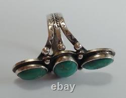 Vintage Beauty Navajo Indian Silver Green Turquoise Ring Size 6