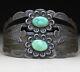 Vintage Harvey Era Navajo Native American Sterling Silver Turquoise Bracelet