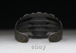 Vintage Harvey Era Navajo Native American Sterling Silver Turquoise Bracelet