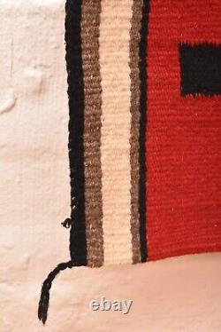 Vintage LARGE Navajo Rug Native American Indian Ganado RED Eye Dazzler 75x32 VTG