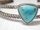 Vintage Mid Century Navajo Indian Sterling Silver Turquoise Bracelet